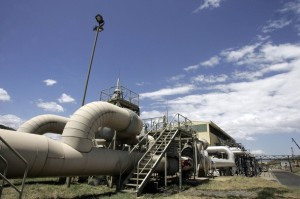 KENYA A view of Olkaria Kengen geothermal energy power station, Naivasha