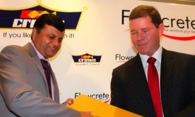 Crown Berger Rakesh Rao (left) and South African Flowcrete MD Ian Harrison