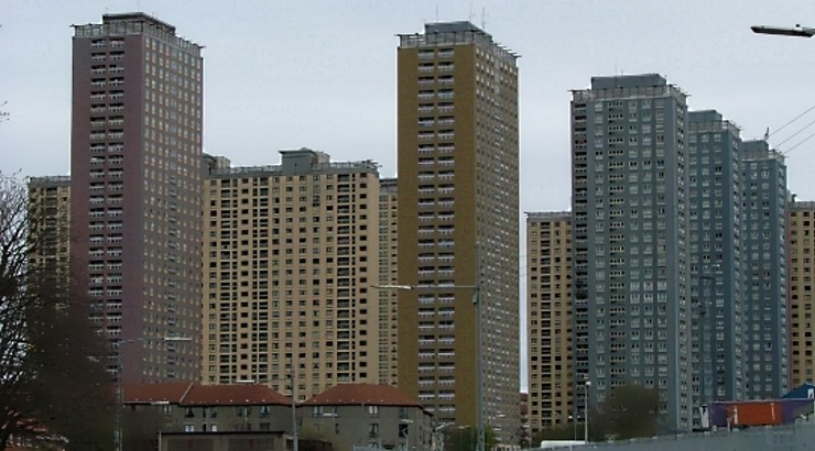 High rise apartments in Glasgow.