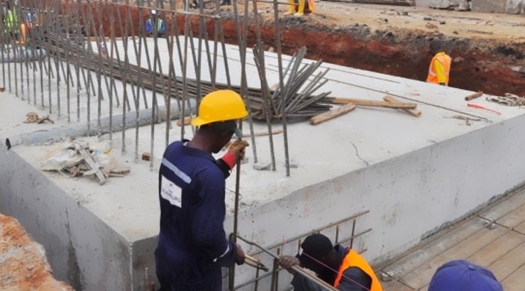 Construction of a flyover in Nigeria.