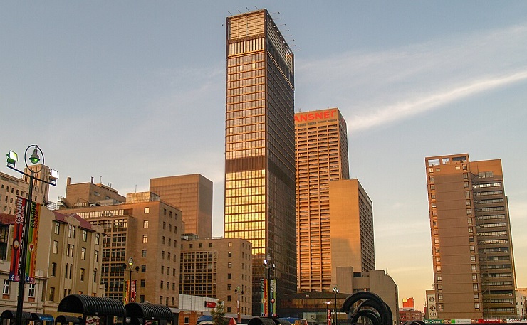 Trust Bank Building, a historic high-rise office tower in Johannesburg, South Africa.