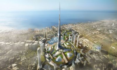 Kingdom Tower in Jeddah, Saudi Arabia.
