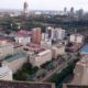 An aerial view of the Nairobi skyline.