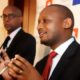 HF Group managing director Frank Ireri (left) with HFDI executive director James Karanja.