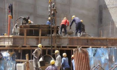 Workers at a construction site in Eldoret.