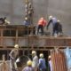 Workers at a construction site in Eldoret.