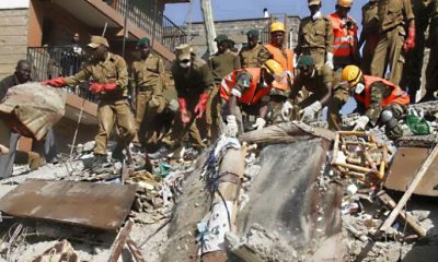 collapsed building in Nairobi.