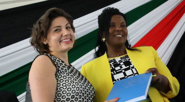 Managing partner Africa Integras Andrea Pizziconi (left) with then KU vice chancellor Prof Olive Mugenda