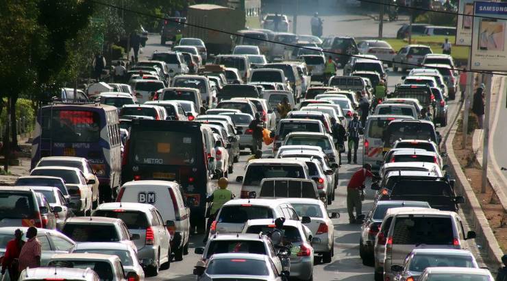 A traffic jam in Nairobi.