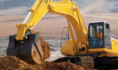 A crawler excavator.