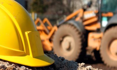 Heavy machinery at a construction site.