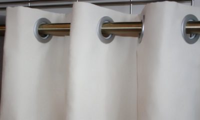 Window curtains.