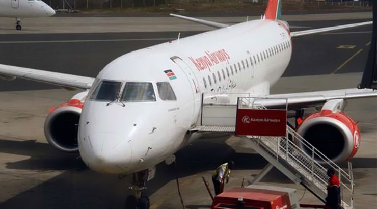 Kenya Airways plane at the JKIA