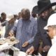 Regional Heads of State lay the foundation stone for the Lamu port headquarters in March 2012.
