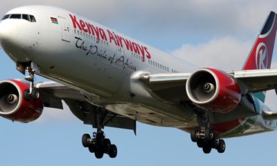 A Kenya Airways plane at the JKIA in Nairobi.