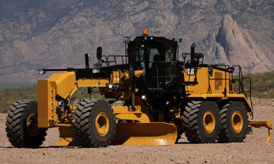 A motor grader.