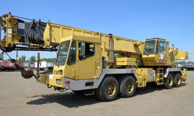A truck crane.