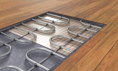 A radiant heated floor