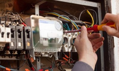 Electrician at work.