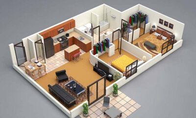 A 3D house plan