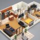 A 3D house plan