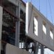 A precast concrete wall panel.
