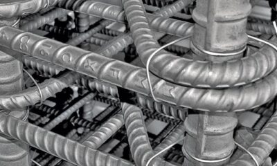 Reinforced steel bars.