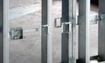 Metal stud framing.
