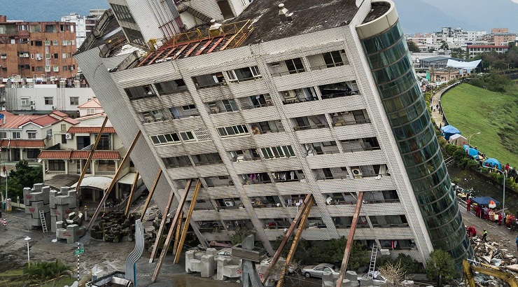 Aftermath of a powerful earthquake.