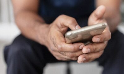 man using a smartphone
