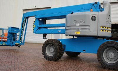 Articulating self-propelled boom lift.