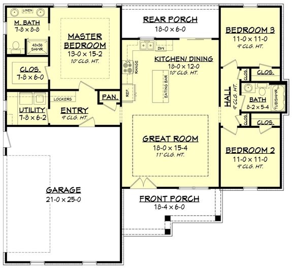 Three bedroom house plans | CK