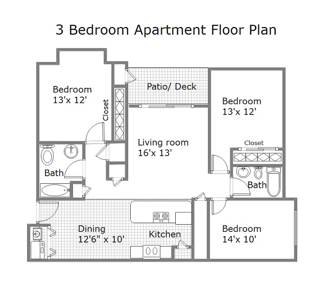 Three bedroom house plans | CK
