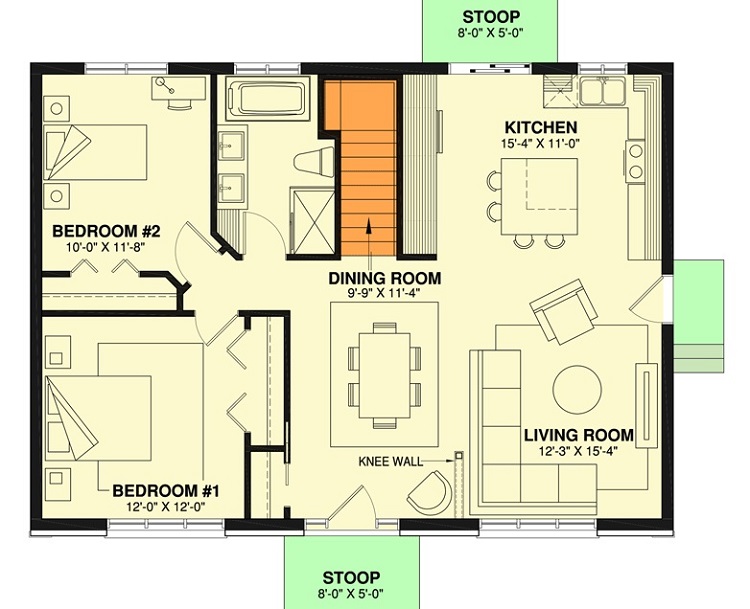 2 Bedroom House Plans For Stylish Homes Ck