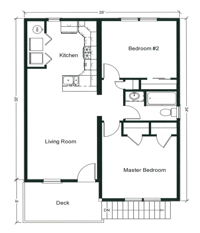 Two bedroom house plans | CK