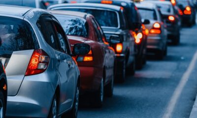 Cars in traffic jam