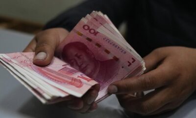Chinese yuan banknotes.