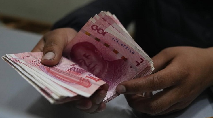 Chinese yuan banknotes.