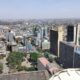 View of Nairobi city centre with buildings and street