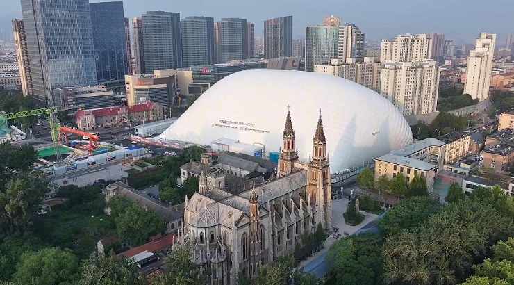 Inflatable dome in Jinan City in China