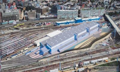 Aerial rendering of Sunnyside, NY $1.3B rail yard modernization.
