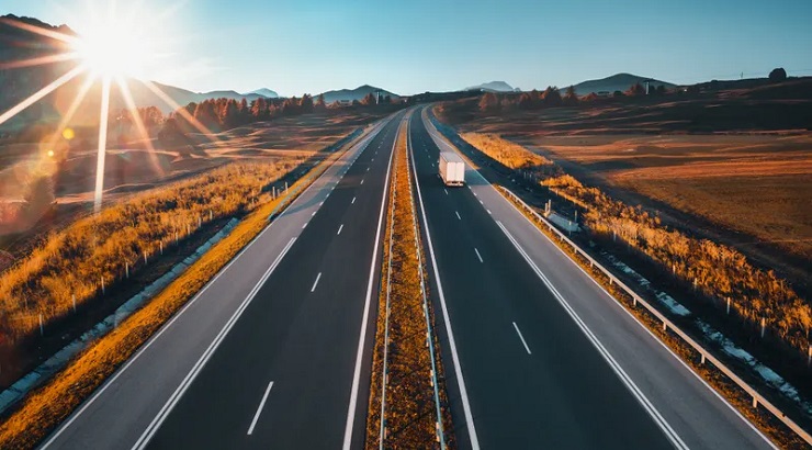 A scenic highway view on a sunny day.