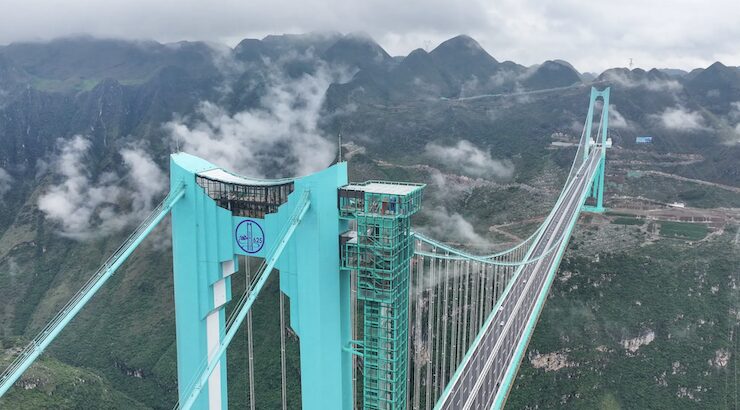 The Huajiang Grand Canyon Bridge in China.