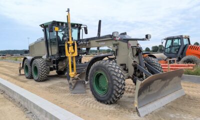 Graders at a worksite.