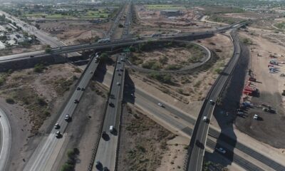 Aerial view of I-10 in Tucson, Arizona.