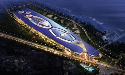 Morocco Mall exterior with modern architecture and large entrance plaza.