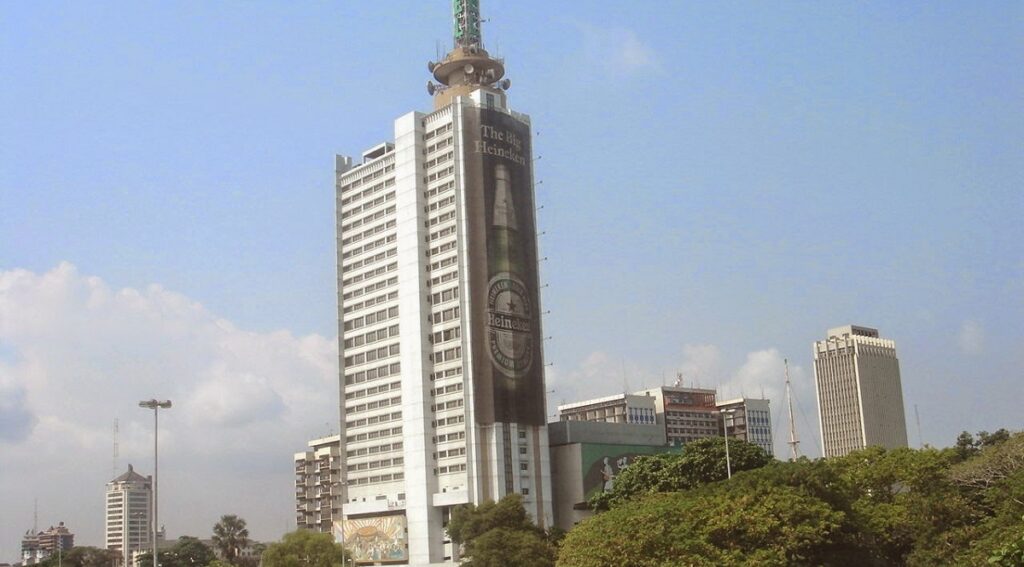 NECOM House, a prominent high-rise office building in Lagos, Nigeria.