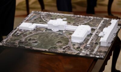 A digital rendering of the White House ballroom.