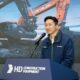 Develon and Hyundai excavators lined up, representing next-generation construction equipment.