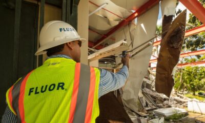 Fluor technician wearing safety gear on-site